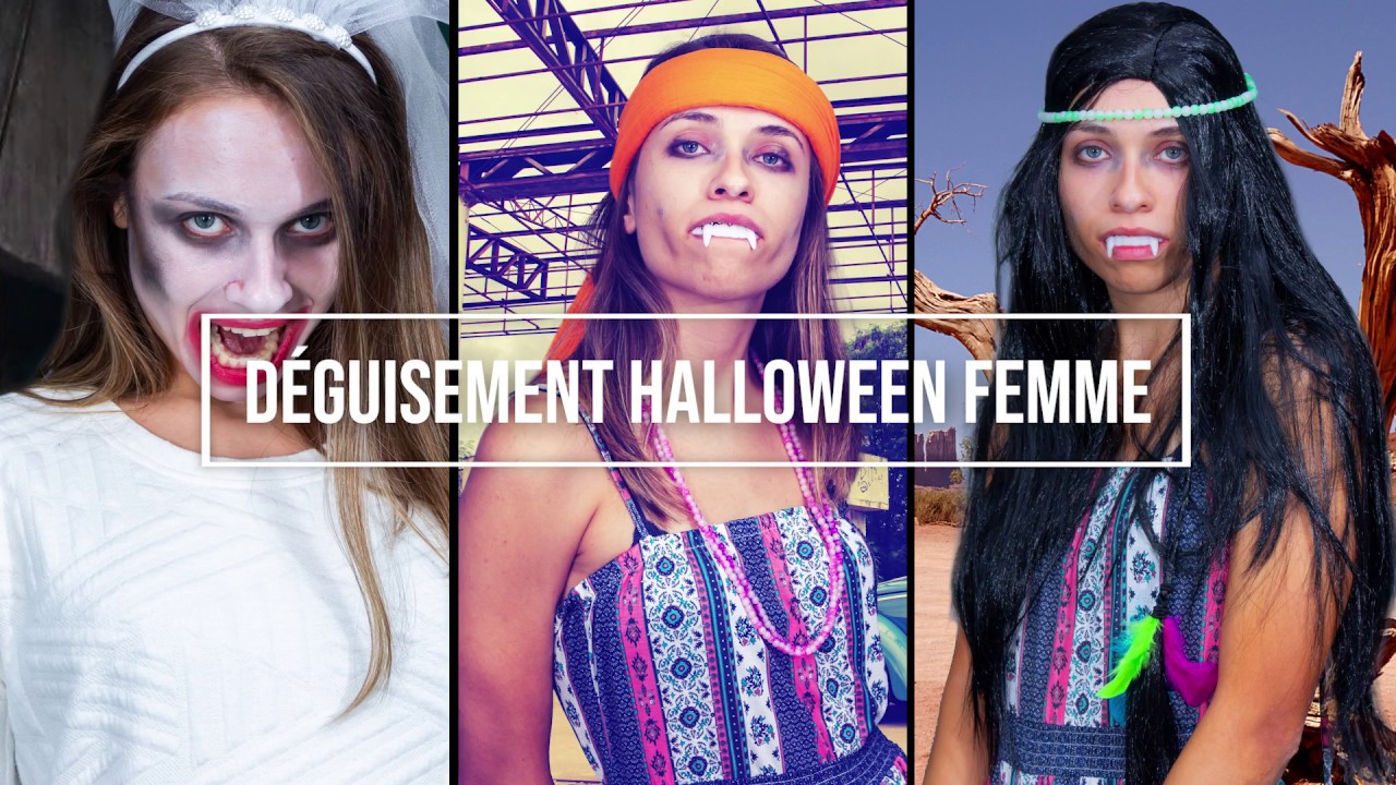 Déguisement pour Halloween hyper facile : 3 idées pour femmes - YouTube