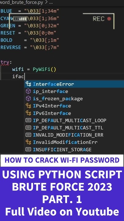 HOW TO CRACK WI-FI PASSWORD USING PYTHON BRUTE FORCE - EDUCATIONAL ...