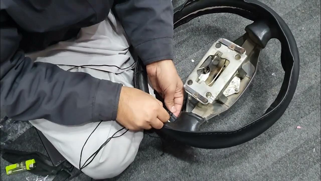 DIY How to Stitch Leather Steering Wheel Cover Talhas Garage YouTube