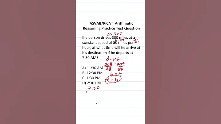 ASVAB/PiCAT Arithmetic Reasoning Practice Test Question:  Distance, Rate, and Time (d  = rt)