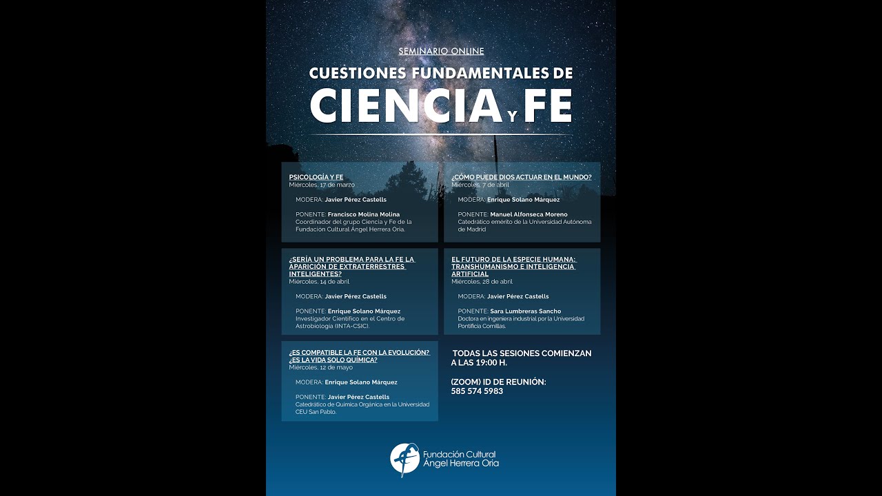 Sesión V | ¿Es compatible la fe con la evolución?¿Es la vida solo química?  Por Javier Pérez Castells