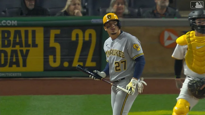 Willy Adames' 3rd home run in the last two games, 2nd of the day | Pirates vs Brewers 04/26/2022