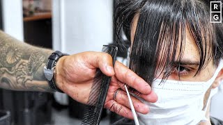 SCISSOR HAIRCUT - MEDIUM LENGTH GROWN OUT HAIR | Post Lockdown Haircut Transformation #2