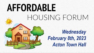 Affordable Housing Forum - February 8th, 2023
