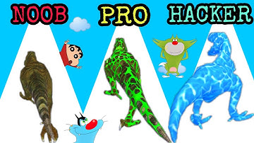 Noob vs Pro vs Hacker in Dino Evolution Run 3D With Oggy and Jack| Tiroti Gaming