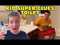 Kid Super Glues Toilet Seat To Dad's Butt As A Prank! - Dad Gets STUCK! [Original]