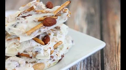 White Chocolate Pretzel Mixed Nut Bark