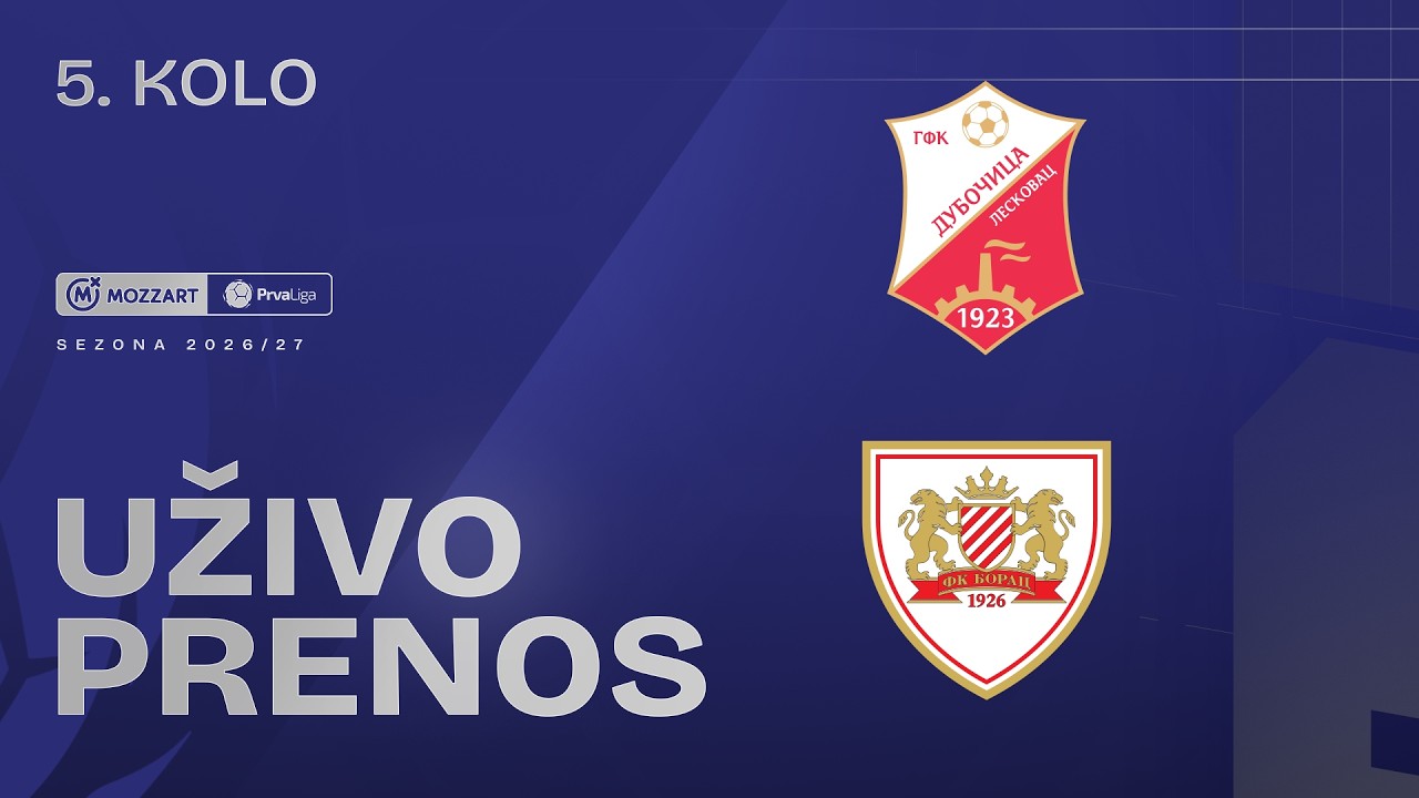 GFK Dubočica 1923 - Borac 1926 Mozzart Bet Prva liga Srbije 2026/27 5. Kolo