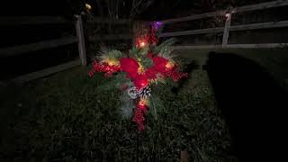 SOWSUN Solar Christmas Cross Cemetery Decorations Demo