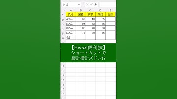 【Excel便利技】ショートカットで縦計横計ズドン!?