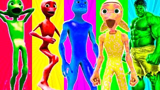 COLOR DANCE CHALLENGE Me Kemaste VS Dame Tu Cosita VS Patila VS Hulk Green Alien Funny color dance