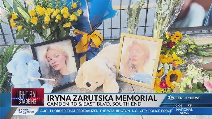 Memorial grows for light rail stabbing victim, Iryna Zarutska - YouTube