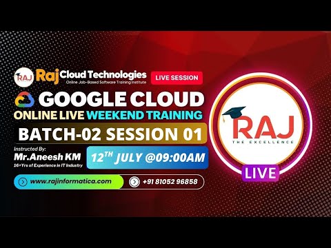 GCP Professional Certification|Batch 2 Session 1|By Aneesh 16+years exp|RajCloudTech|Week End Batch