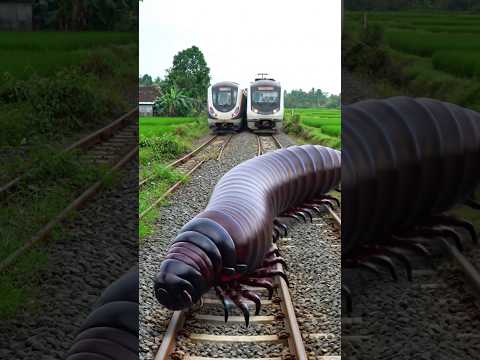 Giant Millipede Crossing The Train Tracks Tnatvku Trending Animals Viralvideo Youtubeshorts