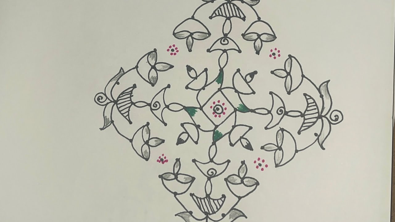 Diya rangoli design for beginners 🌺 Easy rangoli design 