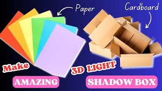 Make Amazing 3D Light Shadow Box from waste  Paper and cardboard  | DIY |