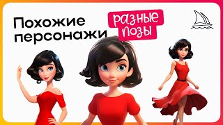 💃 Создание похожих персонажей в разных позах в Midjourney. Гайд