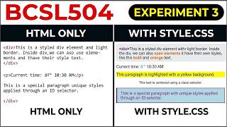 BCSL504 Program 3 | External CSS & CSS Selectors | style.css | Web Technology Lab