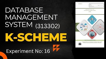 DBMS MSBTE Manual Solution ||  EXPERIMENT NO: 16  || DMS manual answer K Scheme || Database Manual