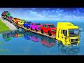 🔴 LIVE TRANSPORTING PIXAR CARS & FRUITS WITH COLORED & JOHN DEERE vs CLAAS vs TRACTORS - BeamNG#962