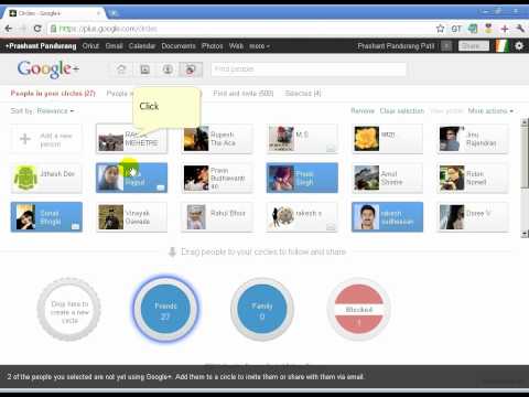 How to create circles in google plus