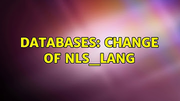 Databases: Change of NLS_LANG