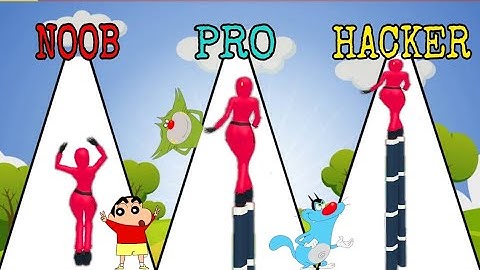 Noob vs Pro vs Hacker in dancing run | Oggy Jack |  Tiroti Gaming