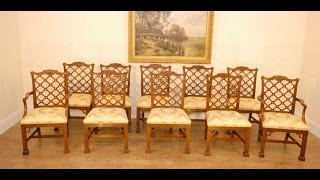 Set Mahogany Gothic Chippendale Dining Chairs
