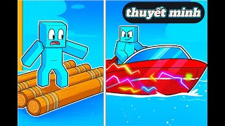 Tôi Thử Thách Tham Gia Máy Chủ Đua Thuyền Trong Minecraft