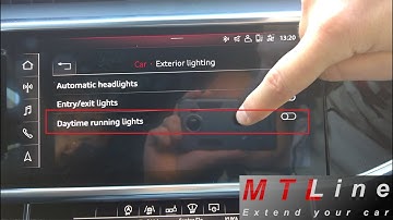 Audi A6, MY2019 - activation of DRL menu option - vključitev menija za izklop dnevnih žarometov