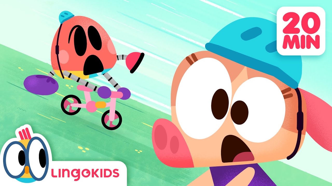 ONE MORE TRY! 🤖🚲 Join Baby Bot's Adventures | Lingokids Cartoons