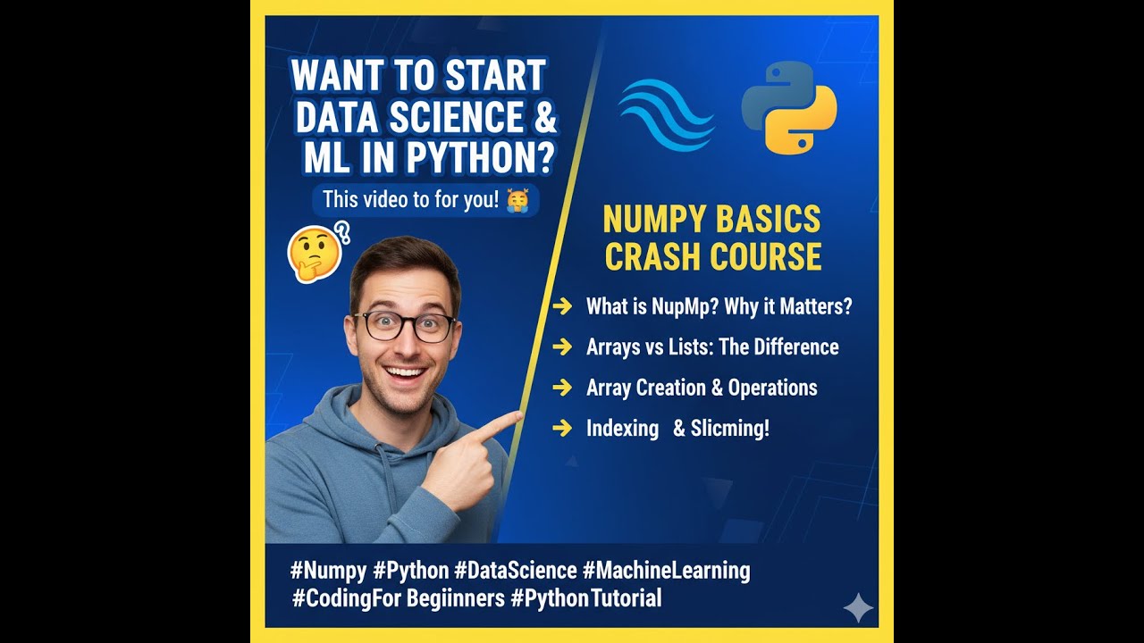 NumPy Basics in a Fun Way | Python for Data Science Beginners 🚀🔥 - YouTube