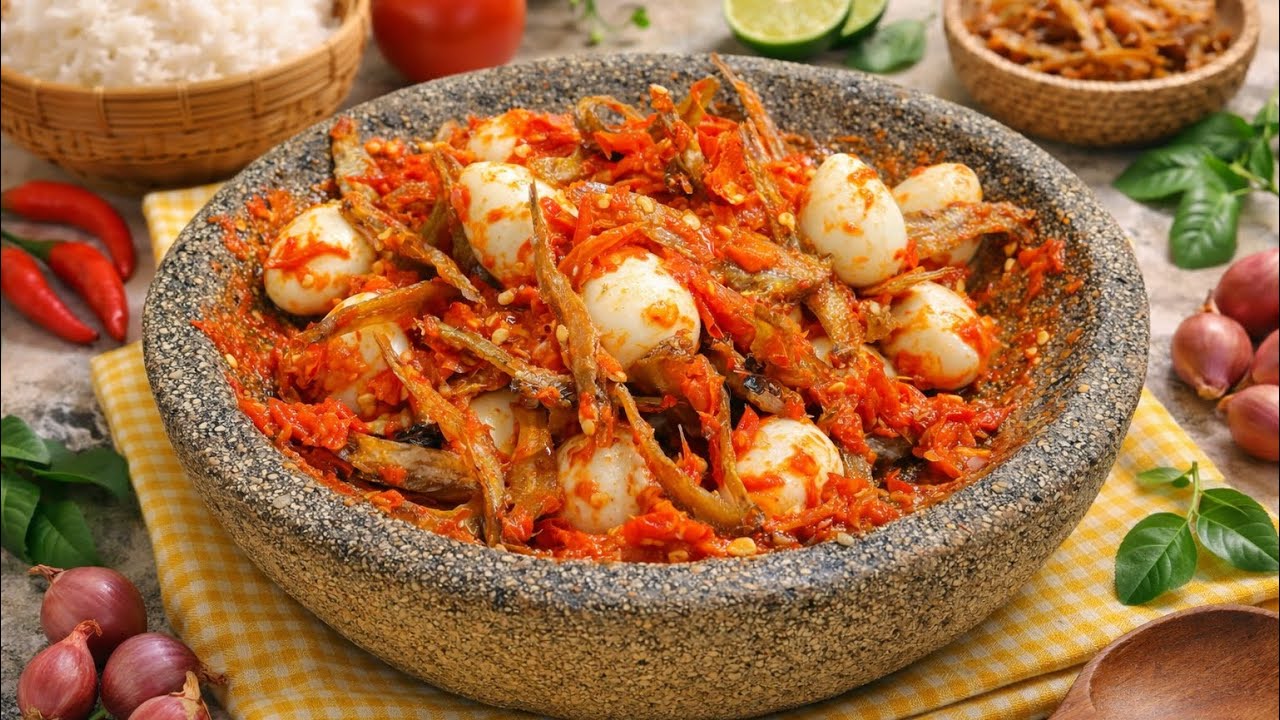 Pedasnya Nendang! Sambal Lado Rebus Telur Puyuh & Teri Kriuk