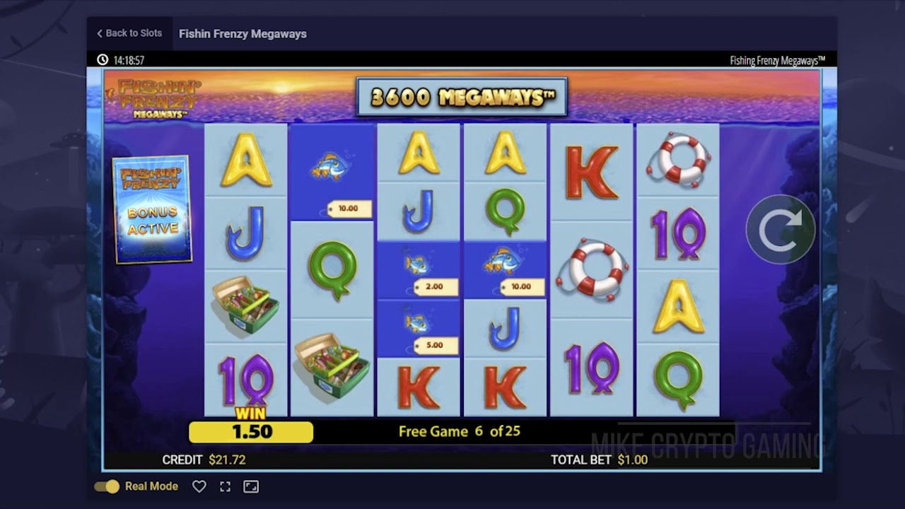 Fishin frenzy megaways rtp