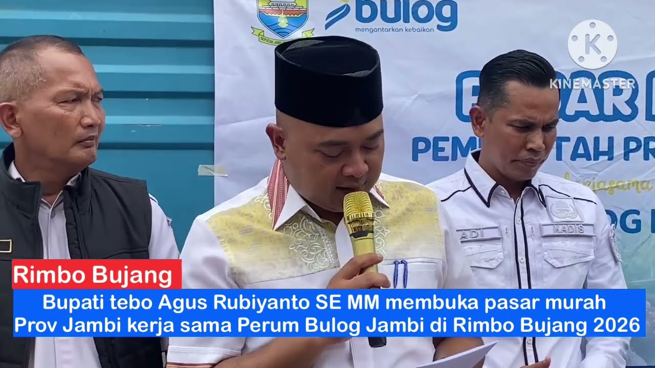 Kadis Perindag Tebo Mardiansyah dampingi Bupati Agus Rubiyanto buka pasar murah di Rimbo Bujang