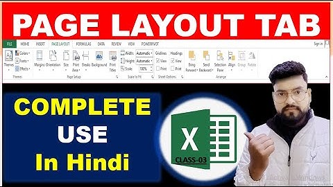 PAGE LAYOUT Tab in M.S. Excel [M.S.Office ] Complete tab use in Hindi . Excel Tutorial for beginners