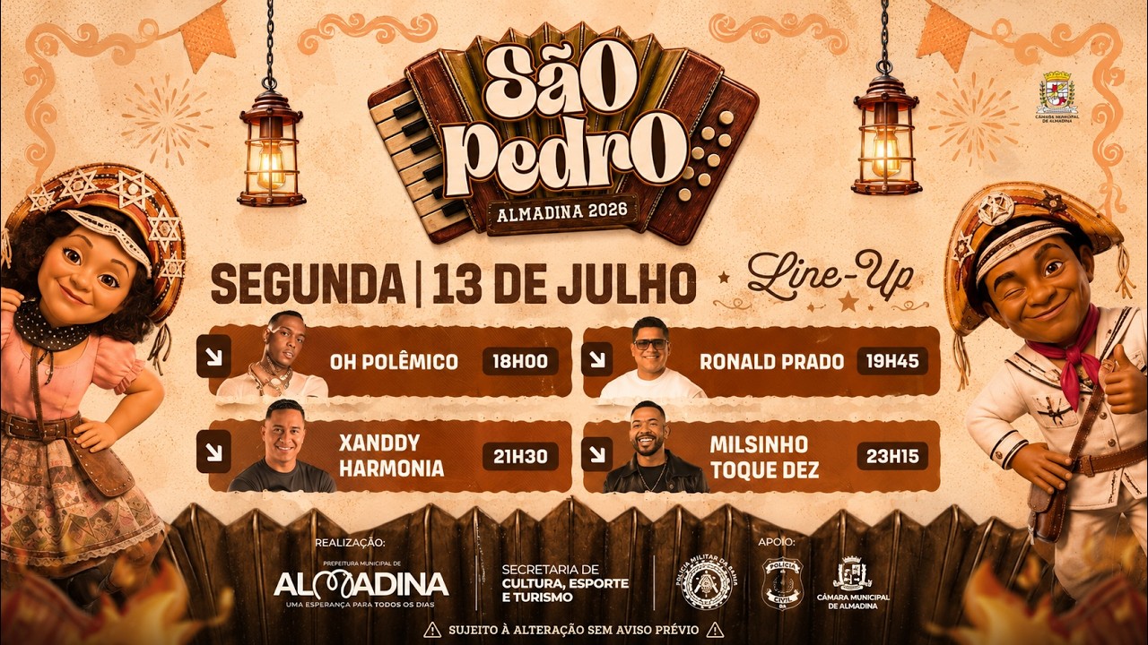 4° Dia de São Pedro de Almadina Ba - 13/07/2026