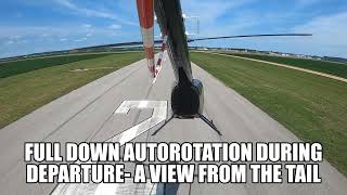 Full Down Autorotation on Departure in a Robinson R44 - A view from the tail!