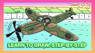 #AdArt - Learn how to draws a V.E day Spitfire. Step-by-step.