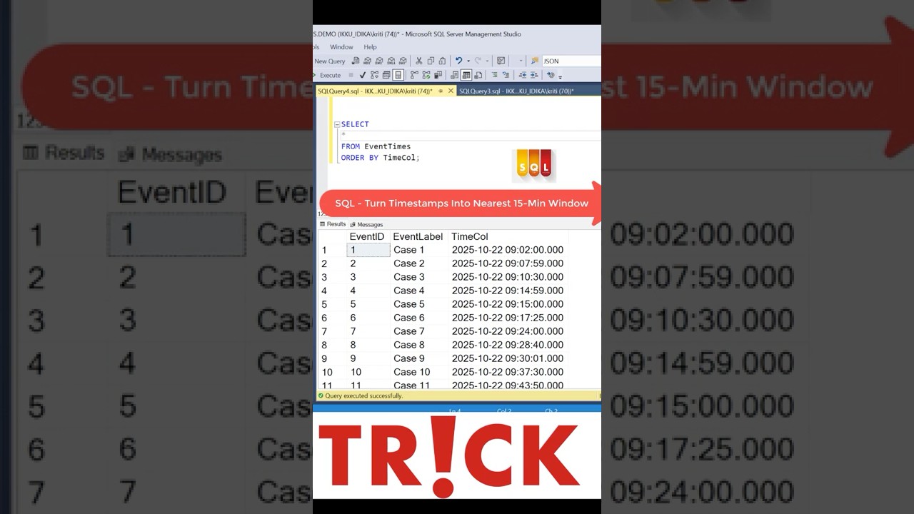 SQL Tricks | Round Timestamps To Nearest 15-Min-Window #sqltricks # ...