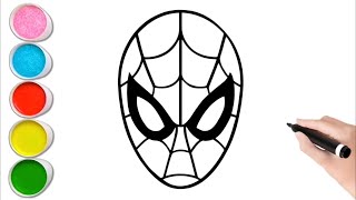 Sevimli Örümcek Adam Resmi Çizimi Ve Boyama , Çocuklar İçin Eğlenceli Resim Çizim Ve Boyama