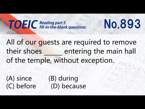 #893 TOEIC リーディングセクション PART5 穴埋め練習問題