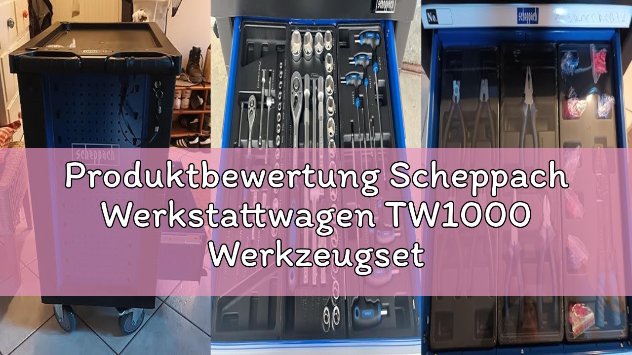 Produktbewertung Scheppach Werkstattwagen TW1000 Werkzeugset Werkzeugwagen Werkstattschrank mit 4 Ro