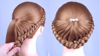 Simple And Easy Hairstyle | Quick And Easy Hairstyle For Festival | Braided Bun Hairstyle For Ladies