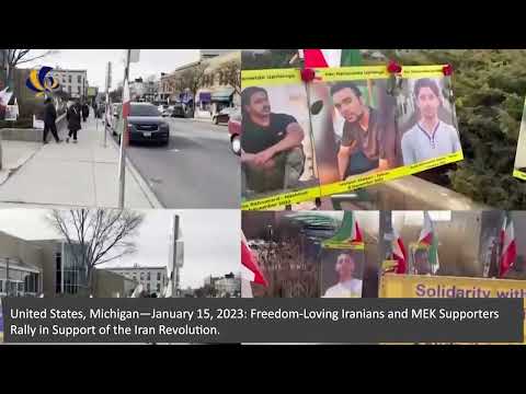 United States, Michigan—January 15, 2023: Freedom-Loving Iranians and MEK Supporters Rally.