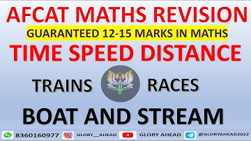 AFCAT MATHS | 12-15 MARKS GUARANTEED | TIME SPEED DISTANCE | TRAINS | BOAT & STREAM | RACES |