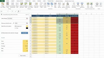 Count and sum cells by color in Excel
