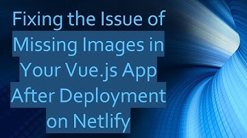 Fixing the Issue of Missing Images in Your Vue.js App After Deployment on Netlify