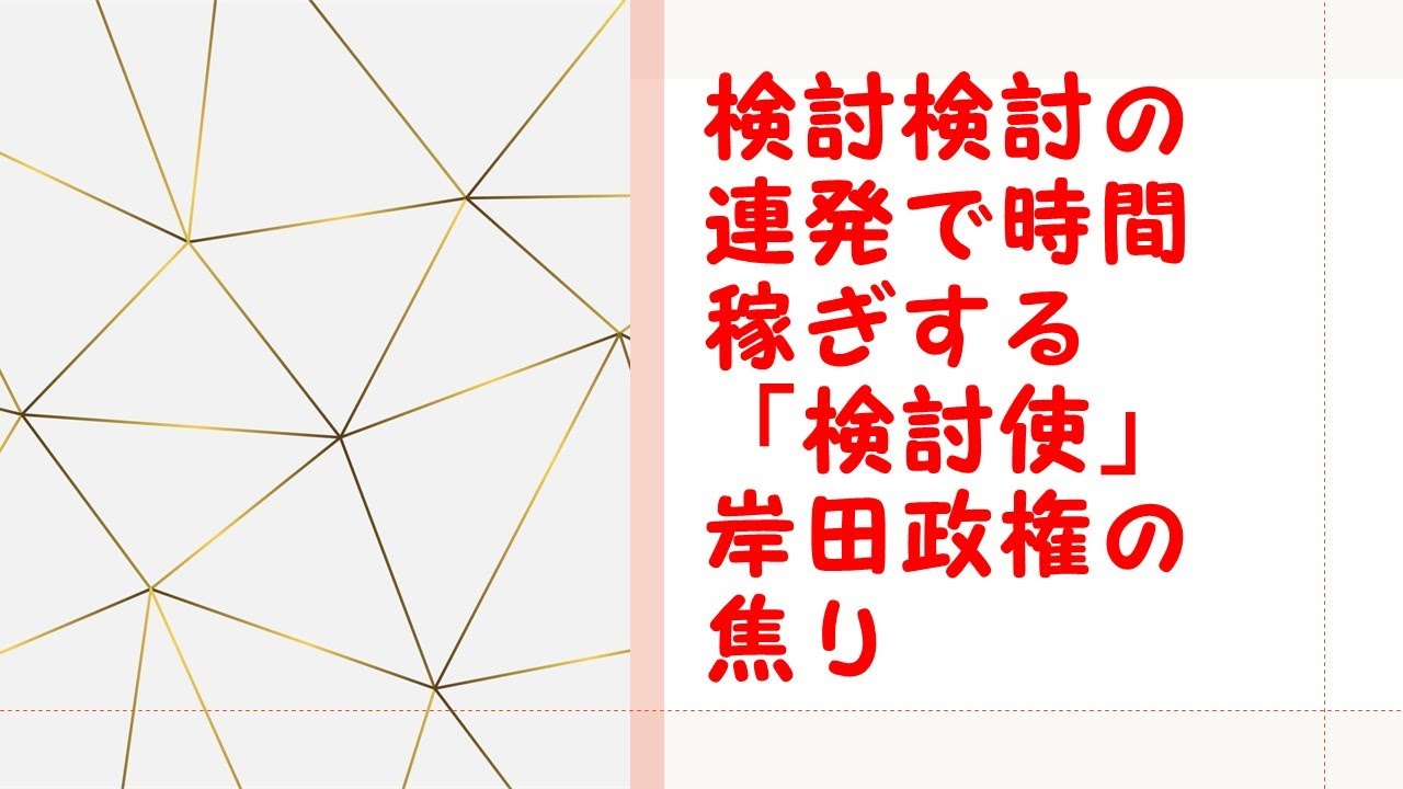 検討検討の連発で時間稼ぎする 検討使 岸田政権の焦り Youtube