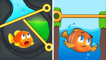 Save The Fish Vs Fish Pin - Puzzle Game All Levels Gameplay For Android, IOS Mobile